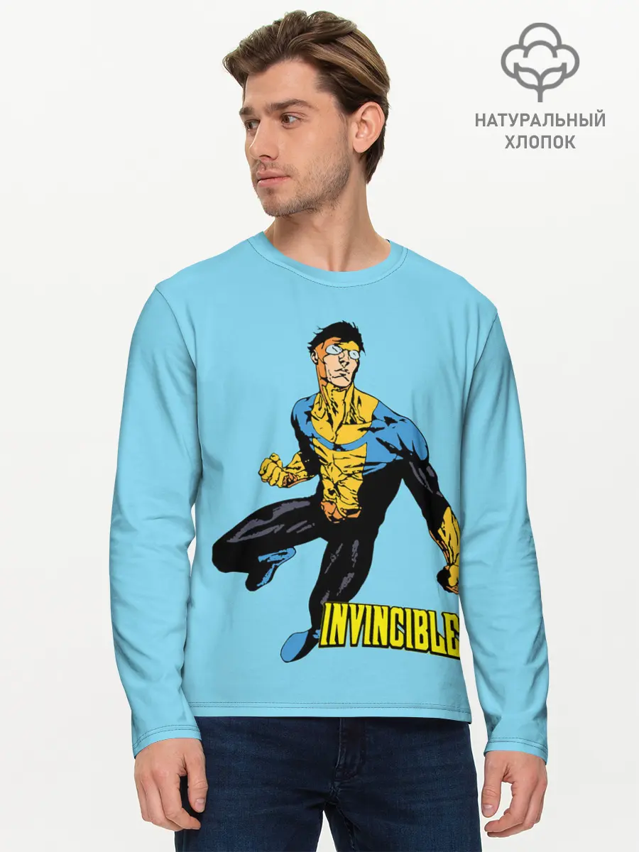 Мужской лонгслив базовый / Invincible / Неуязвимый (P007_P004ooo2932327, P004ooo2932327)