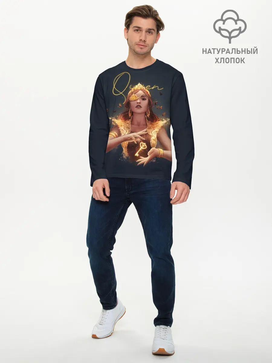 Мужской лонгслив базовый / Queen (P007_P004ooo2933193, P004ooo2933193)