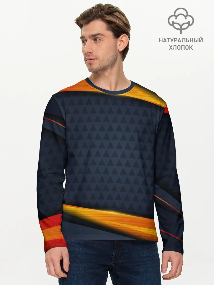 Мужской лонгслив базовый / Sport Dark style (P007_P004ooo2933651, P004ooo2933651)