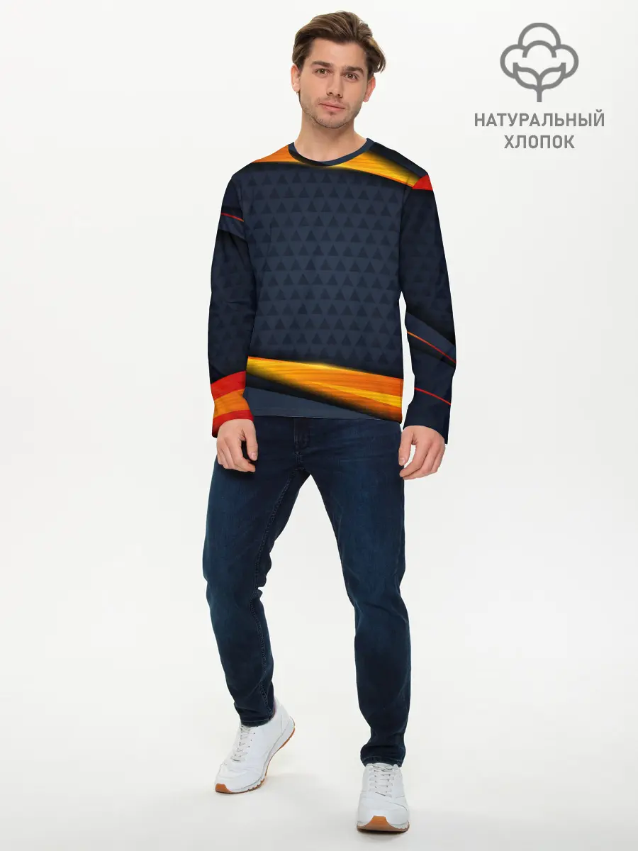 Мужской лонгслив базовый / Sport Dark style (P007_P004ooo2933651, P004ooo2933651)