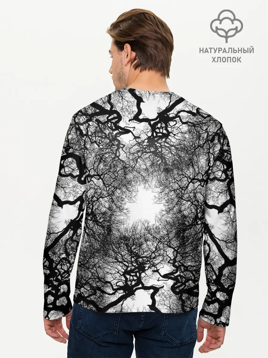 Мужской лонгслив базовый / Texture Branches (P007_P004ooo2934601, P004ooo2934601)
