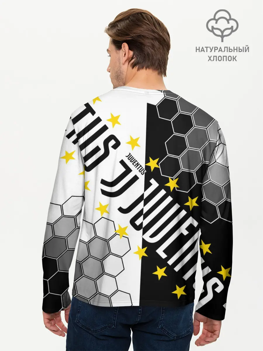 Мужской лонгслив базовый / JUVENTUS / ЮВЕНТУС / ЗВЕЗДЫ (P007_P004ooo2935387, P004ooo2935387)