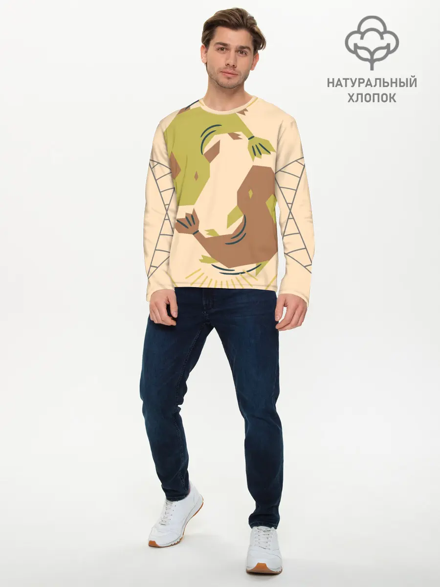 Мужской лонгслив базовый / Рыбы. Знаки зодиака, море (P007_P004ooo2937061, P004ooo2937061)