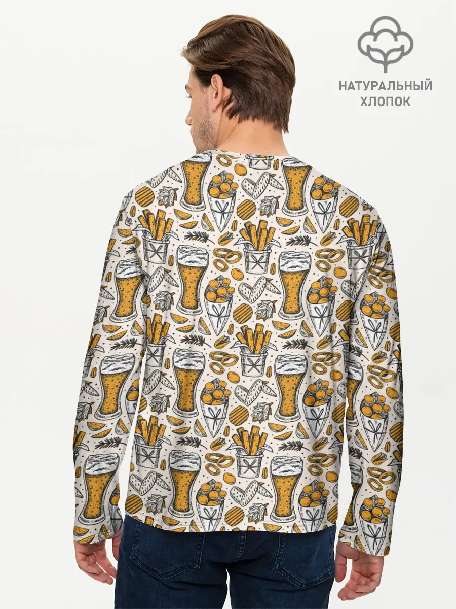Мужской лонгслив базовый / Background Beer (P007_P004ooo2937887, P004ooo2937887)
