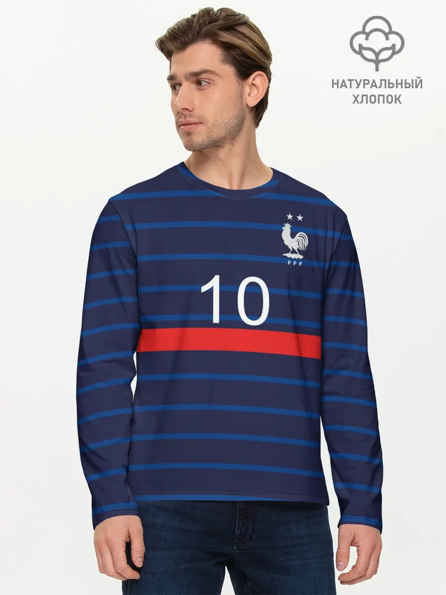 Мужской лонгслив базовый / Mbappe Франция (P007_P004ooo2941413, P004ooo2941413)