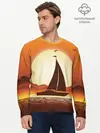 Мужской лонгслив базовый / Кораблик на закате (P007_P004ooo2941701, P004ooo2941701)