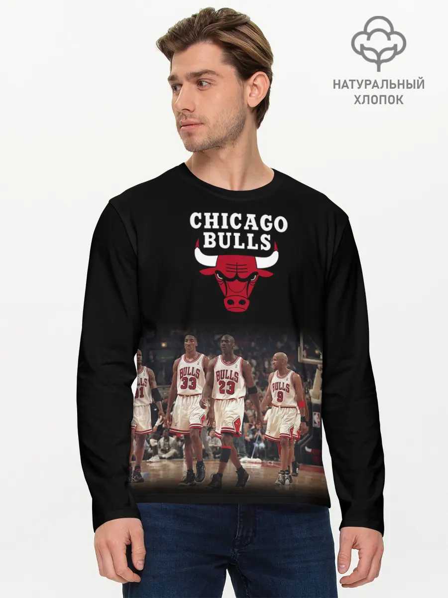 Мужской лонгслив базовый / CHICAGO BULLS [3] (P007_P004ooo2941847, P004ooo2941847)