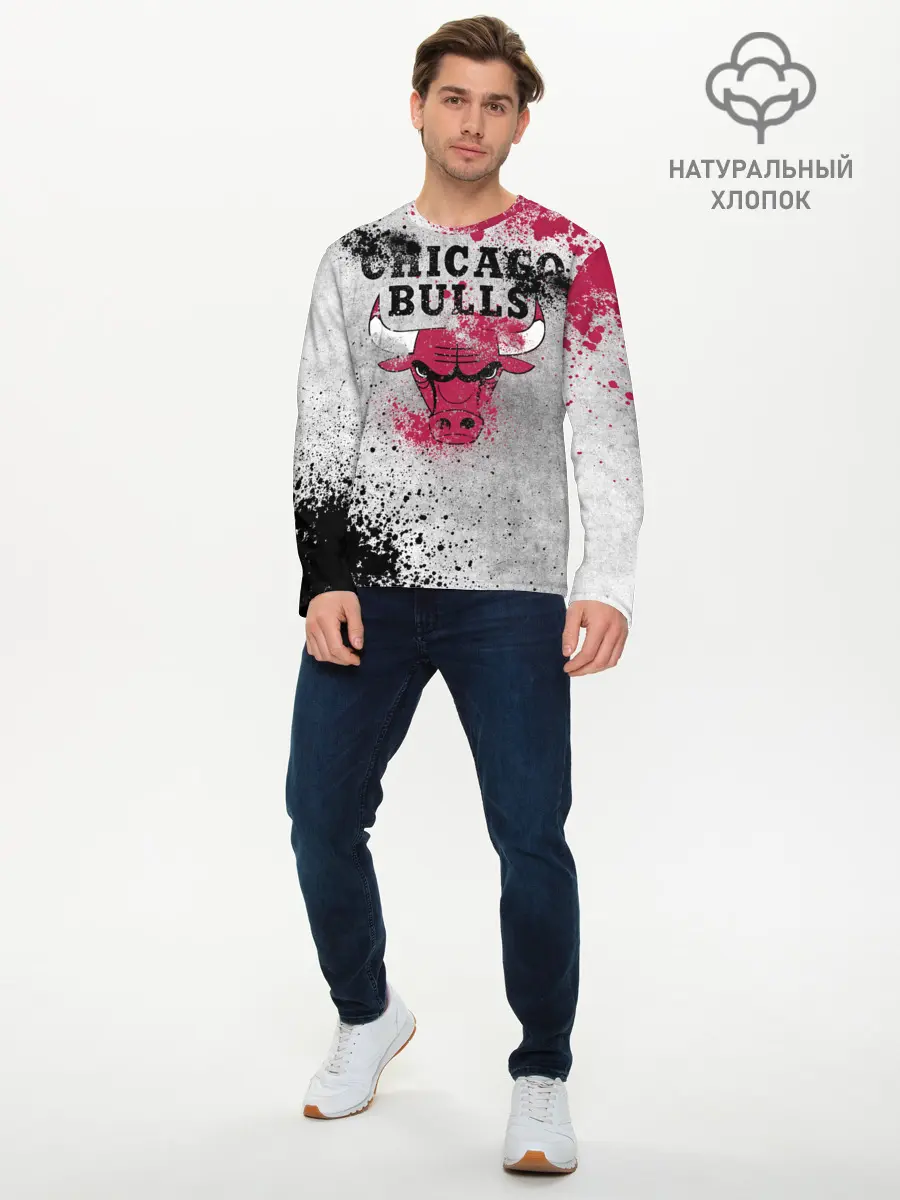 Мужской лонгслив базовый / CHICAGO BULLS [8] (P007_P004ooo2941873, P004ooo2941873)
