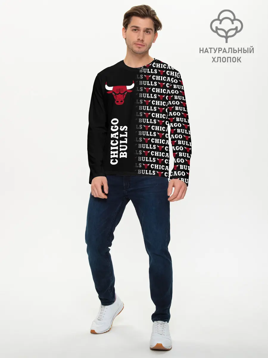 Мужской лонгслив базовый / CHICAGO BULLS [7] (P007_P004ooo2941875, P004ooo2941875)