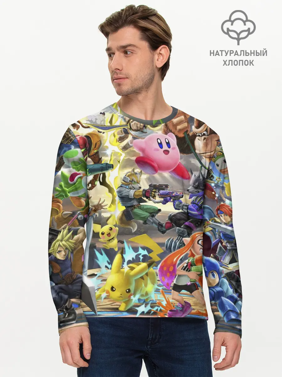 Мужской лонгслив базовый / Super Smash World (P007_P004ooo2943455, P004ooo2943455)