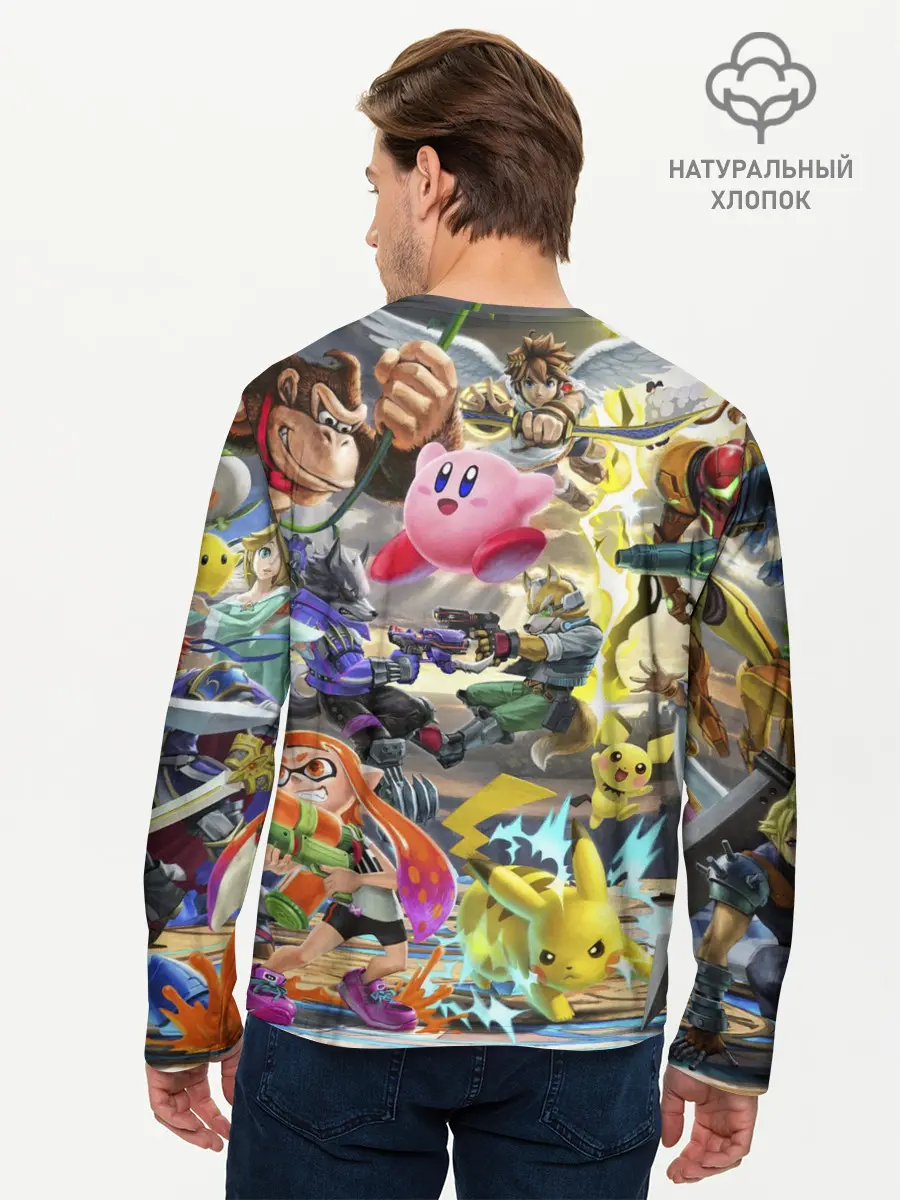Мужской лонгслив базовый / Super Smash World (P007_P004ooo2943455, P004ooo2943455)