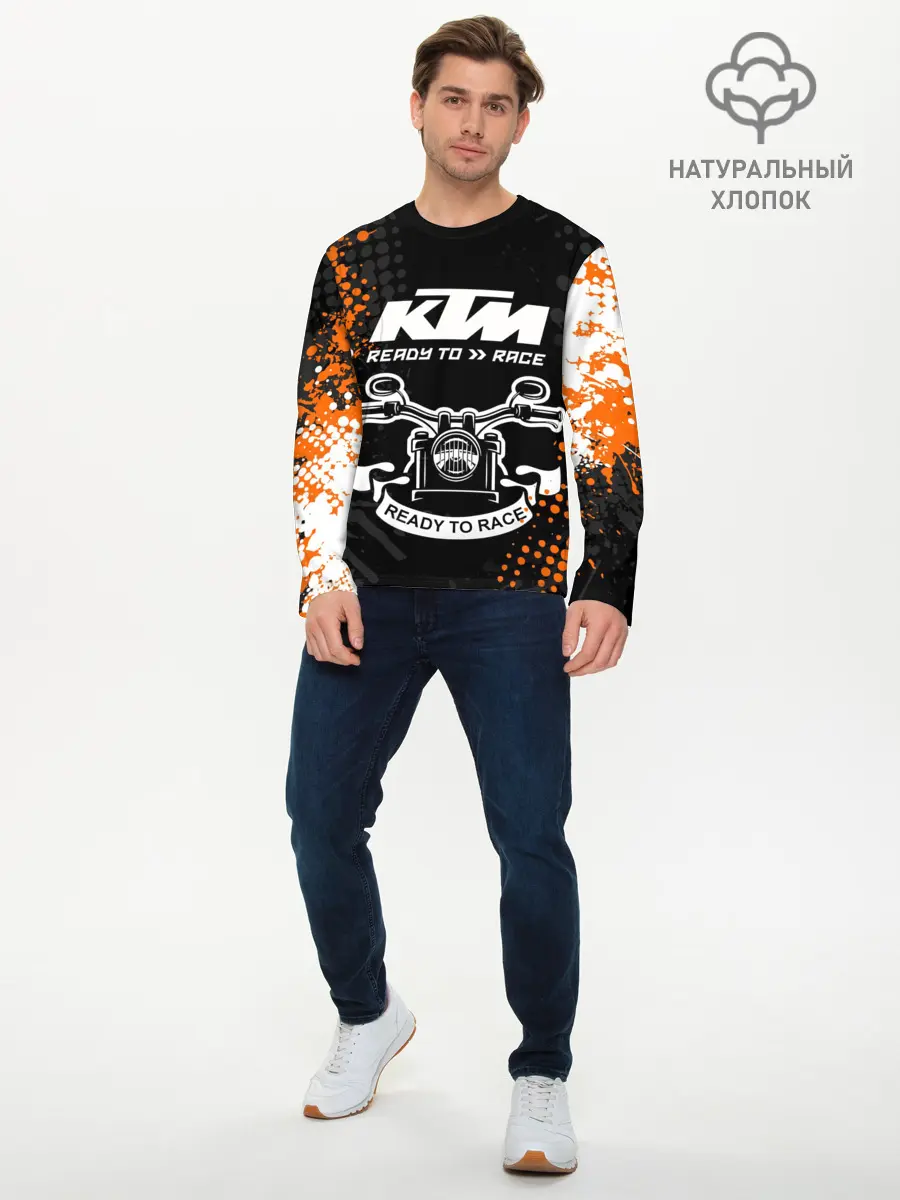 Мужской лонгслив базовый / KTM MOTORCYCLES / КТМ МОТОЦИКЛЫ (P007_P004ooo2943561, P004ooo2943561)