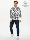 Мужской лонгслив базовый / ТАТУ ЧЕРНО БЕЛОЕ УЗОР (P007_P004ooo2944841, P004ooo2944841)