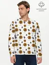 Мужской лонгслив базовый / Узор и биткоина | Pattern (P007_P004ooo2944715, P004ooo2944715)