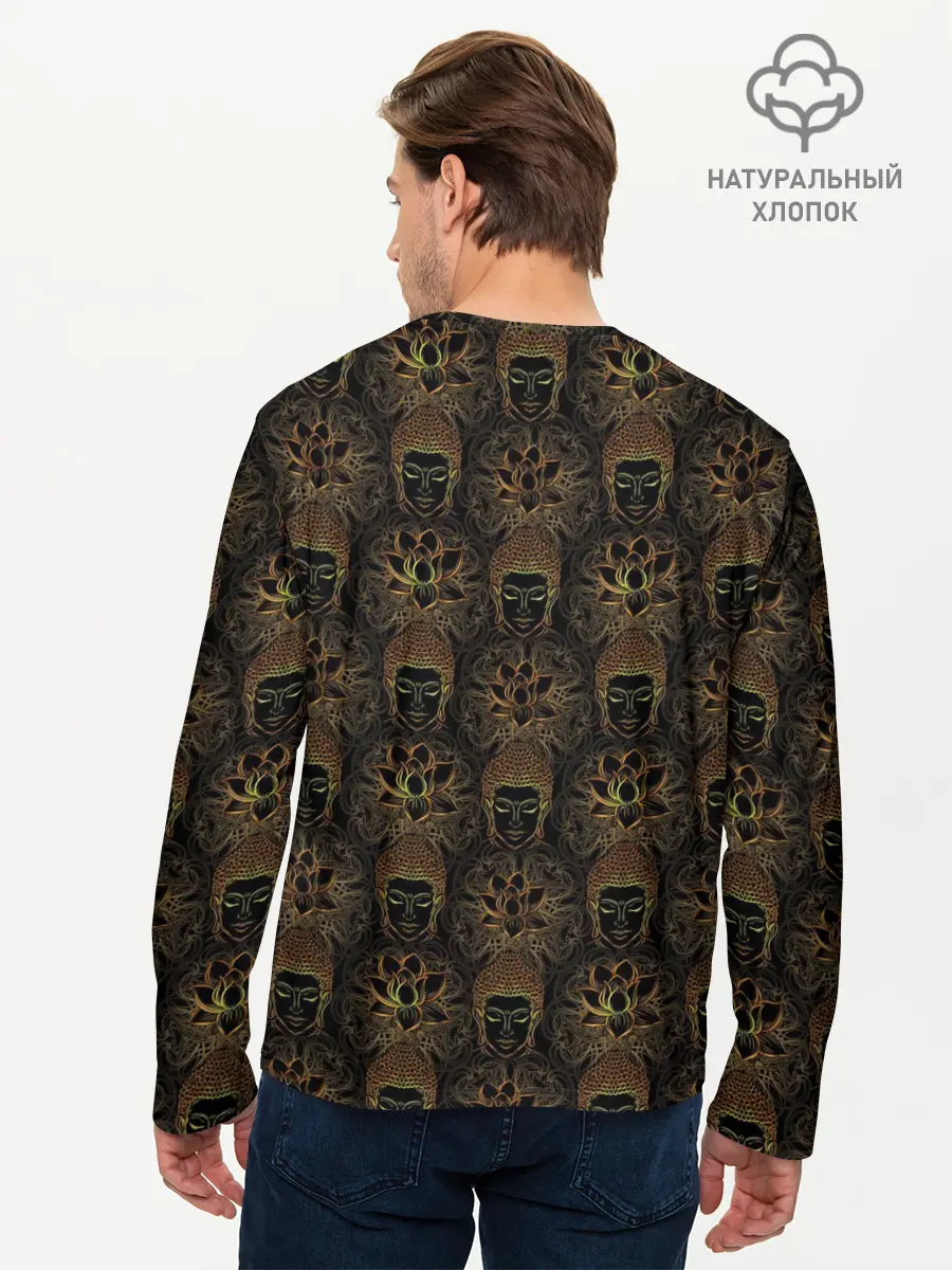 Мужской лонгслив базовый / Будда (P007_P004ooo2945487, P004ooo2945487)