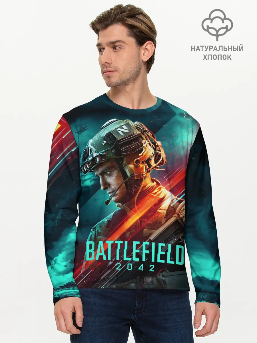 Мужской лонгслив базовый / Battlefield 2042 Soldier (P007_P004ooo2946439, P004ooo2946439)