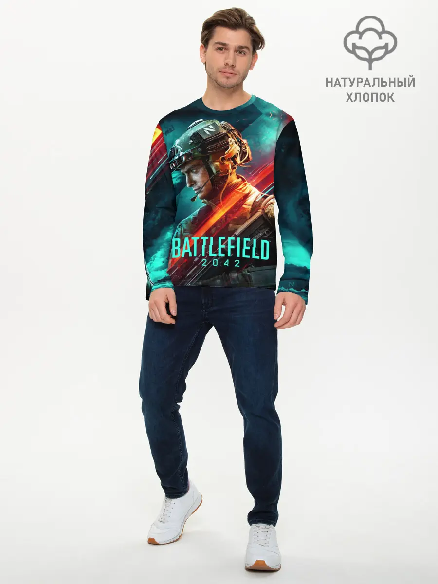 Мужской лонгслив базовый / Battlefield 2042 Soldier (P007_P004ooo2946439, P004ooo2946439)