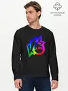 Мужской лонгслив базовый / Knockout city. Rainbow logo (P007_P004ooo2949267, P004ooo2949267)