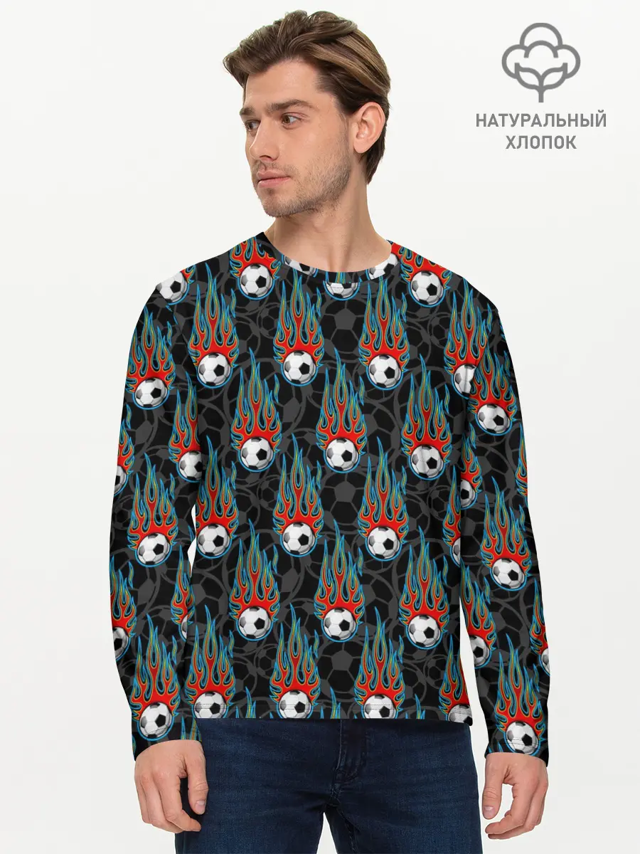 Мужской лонгслив базовый / Футбол (P007_P004ooo2949467, P004ooo2949467)