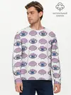 Мужской лонгслив базовый / Глаза фиолетовые (P007_P004ooo2949497, P004ooo2949497)