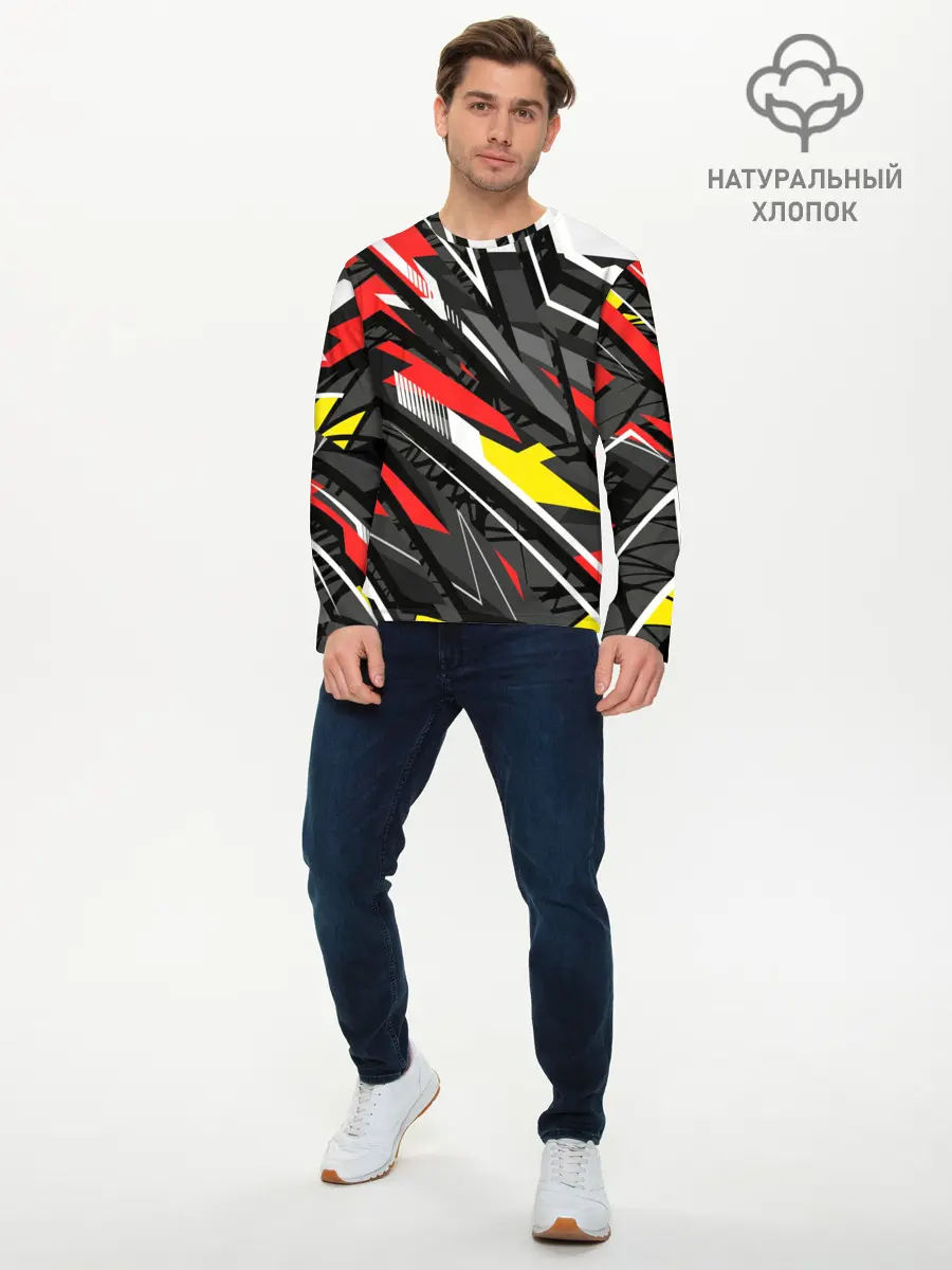 Мужской лонгслив базовый / Фон. Абстракция. (P007_P004ooo2950381, P004ooo2950381)