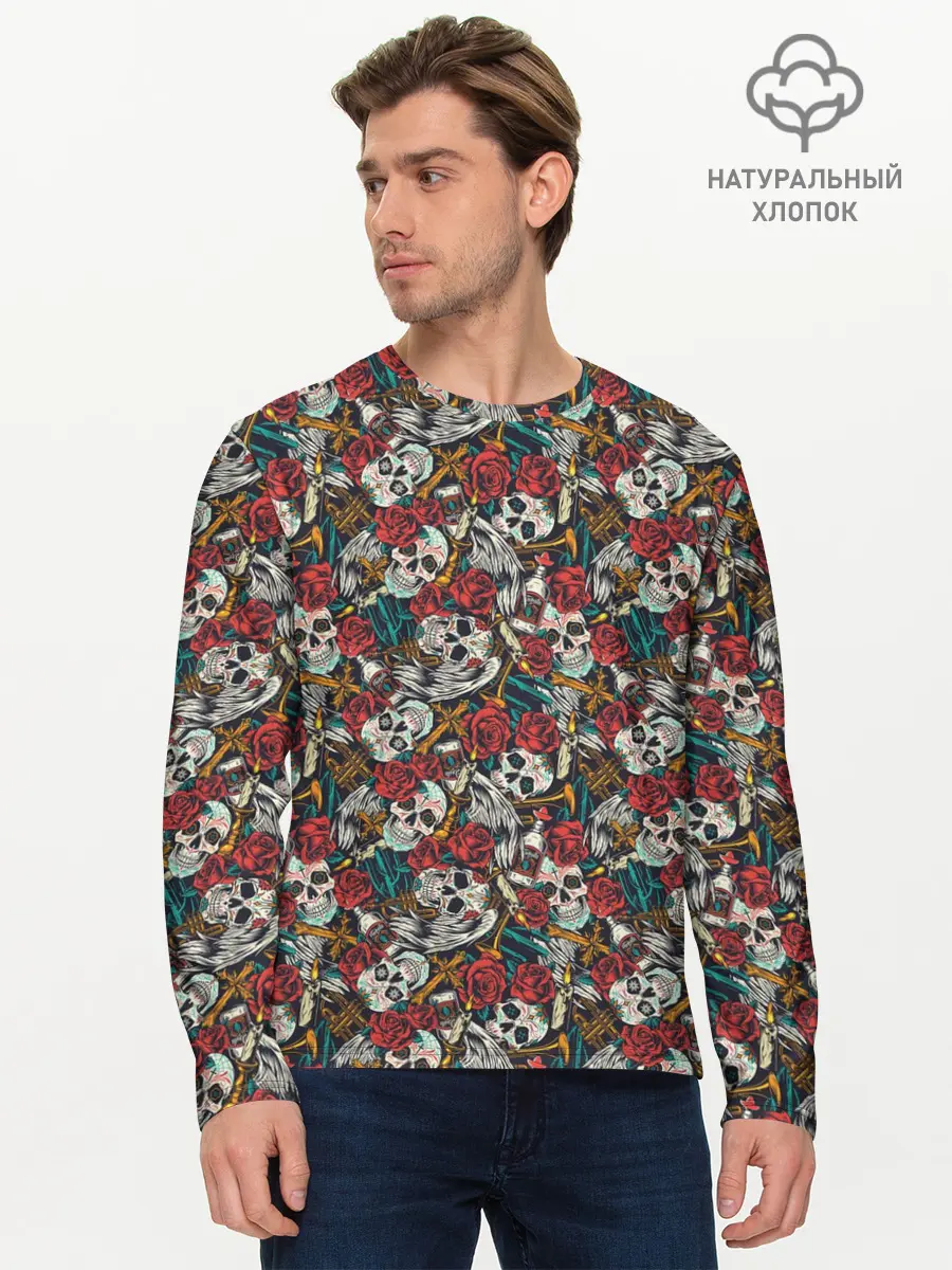 Мужской лонгслив базовый / Смерть (P007_P004ooo2950141, P004ooo2950141)