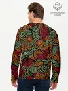Мужской лонгслив базовый / абстрактный узор линии (P007_P004ooo2951951, P004ooo2951951)