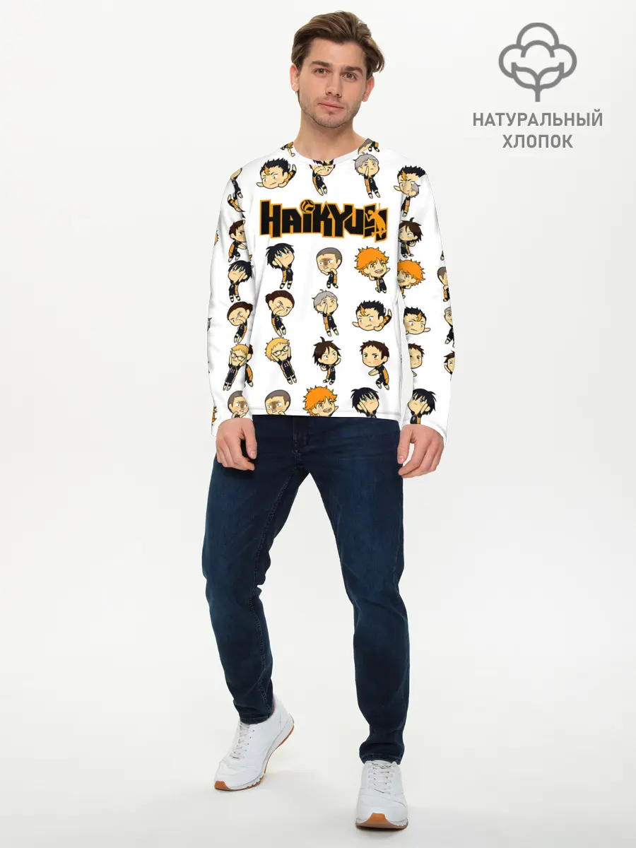 Мужской лонгслив базовый / Команда школы Карасуно | Haikyuu!! (P007_P004ooo2952017, P004ooo2952017)