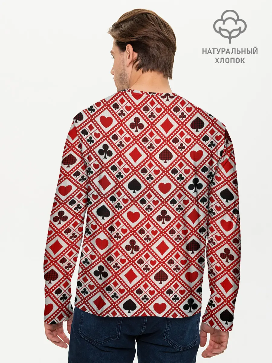 Мужской лонгслив базовый / Картёжник (P007_P004ooo2952131, P004ooo2952131)