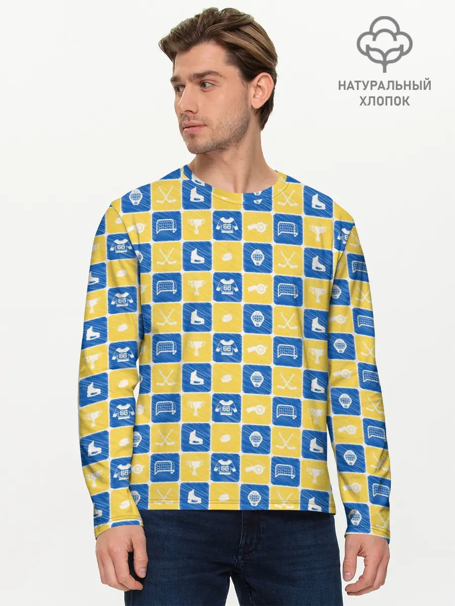 Мужской лонгслив базовый / Хоккей (P007_P004ooo2951587, P004ooo2951587)