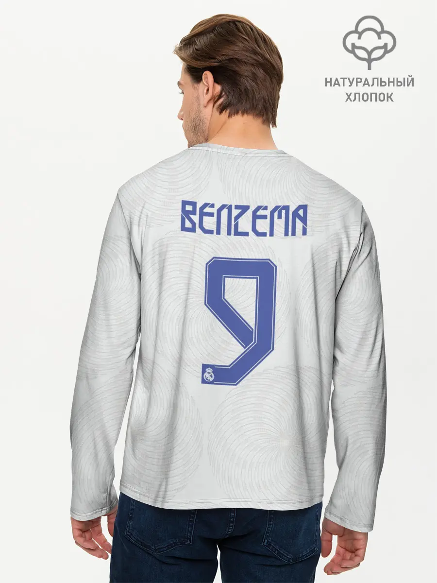 Мужской лонгслив базовый / Бензема Реал Мадрид 2021/2022 (P007_P004ooo2952641, P004ooo2952641)