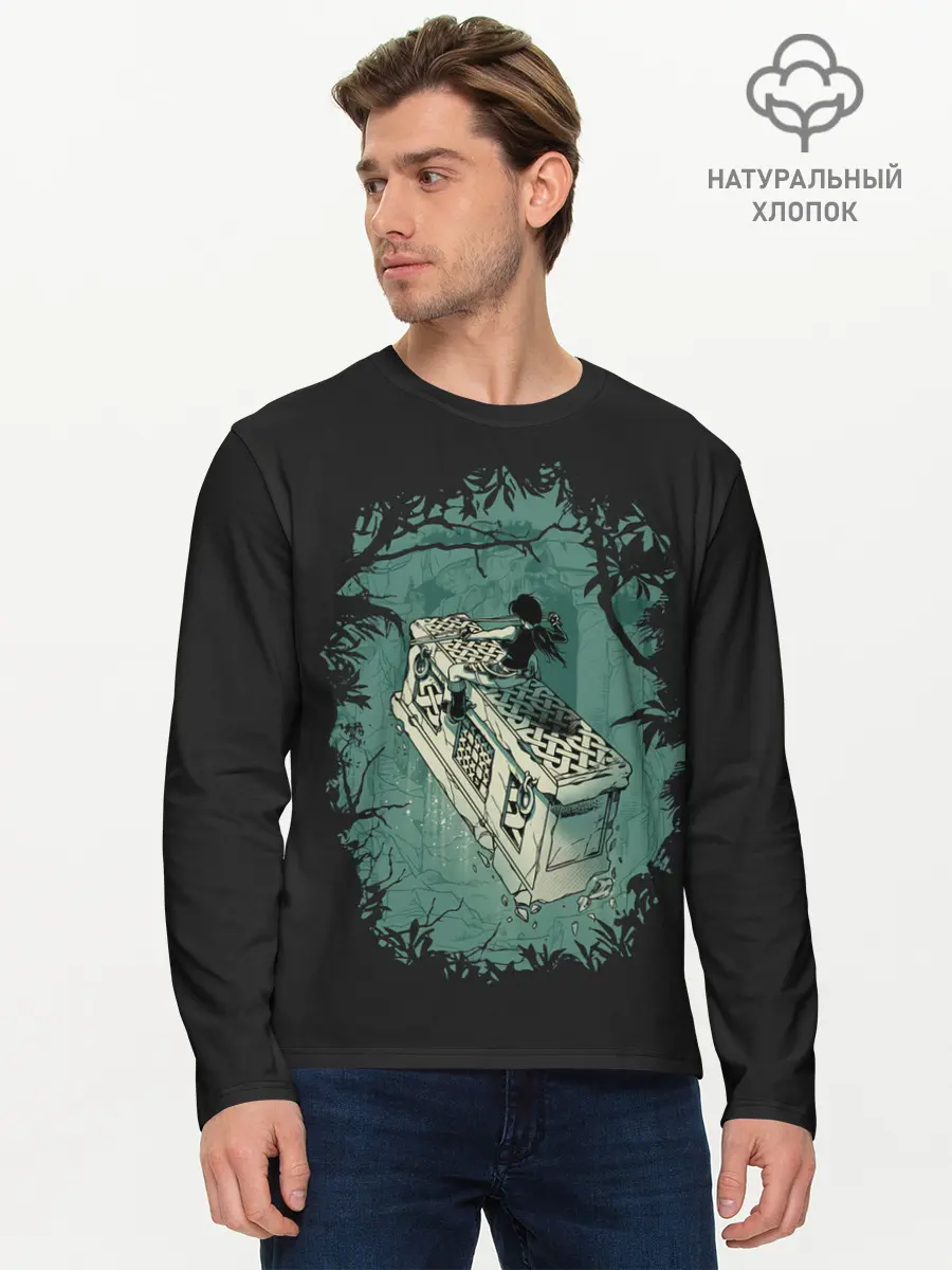 Мужской лонгслив базовый / Верхом на гробнице (P007_P004ooo2952711, P004ooo2952711)