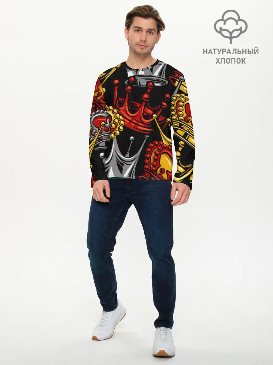 Мужской лонгслив базовый / КОРОЛЕВСКИЙ БАГРОВЫЙ 3D (P007_P004ooo2952189, P004ooo2952189)