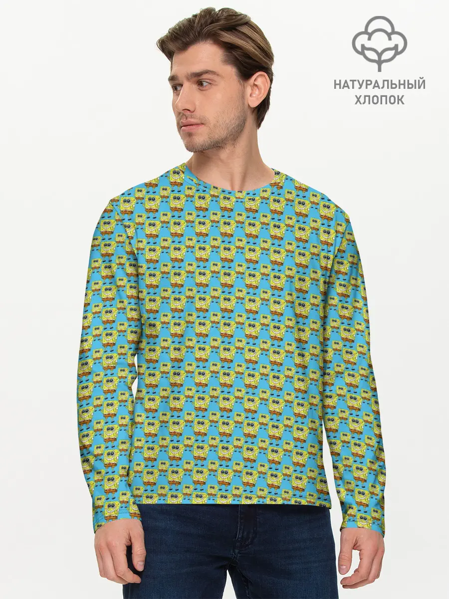 Мужской лонгслив базовый / SpongeBob (P007_P004ooo2953285, P004ooo2953285)