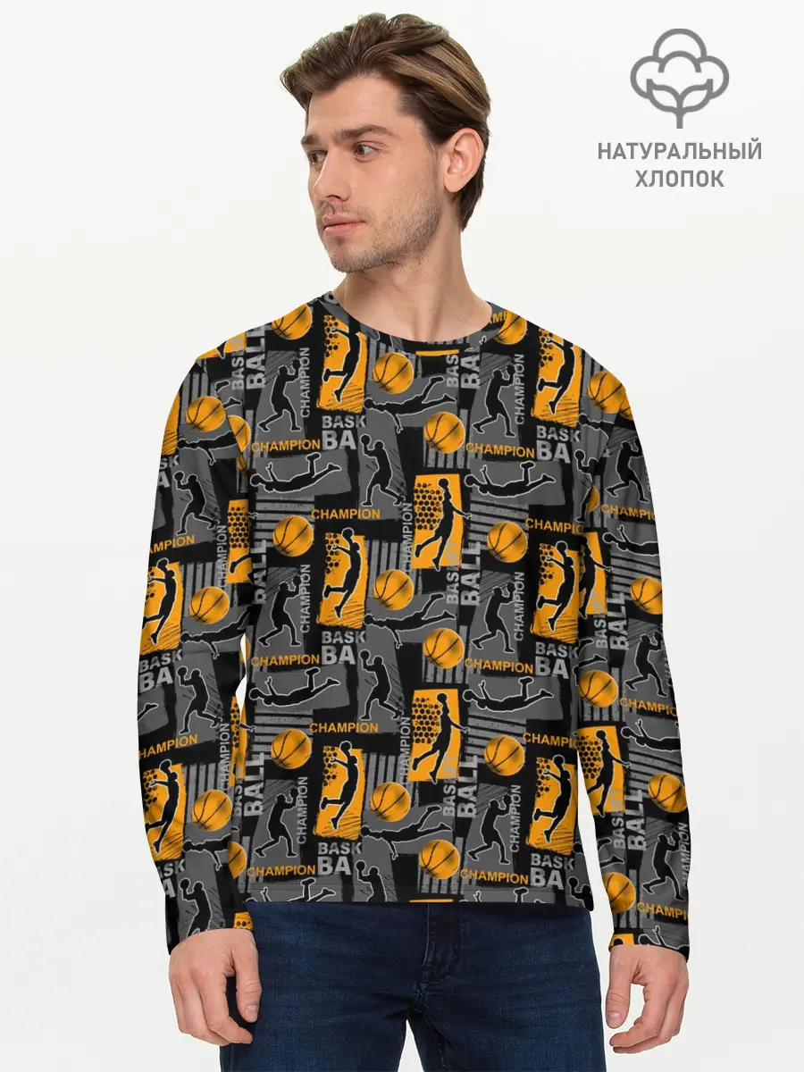 Мужской лонгслив базовый / Basketball (P007_P004ooo2954095, P004ooo2954095)