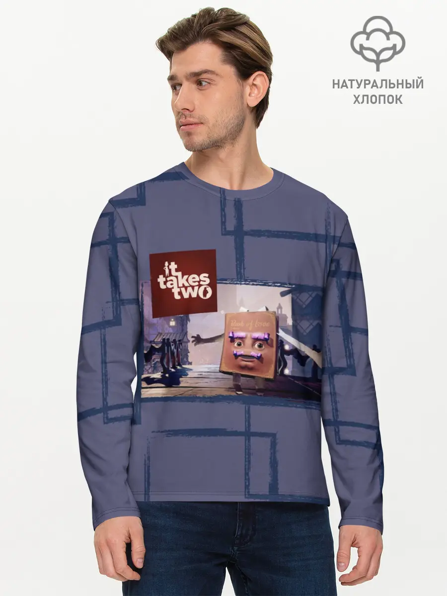 Мужской лонгслив базовый / Книга любви (P007_P004ooo2954957, P004ooo2954957)