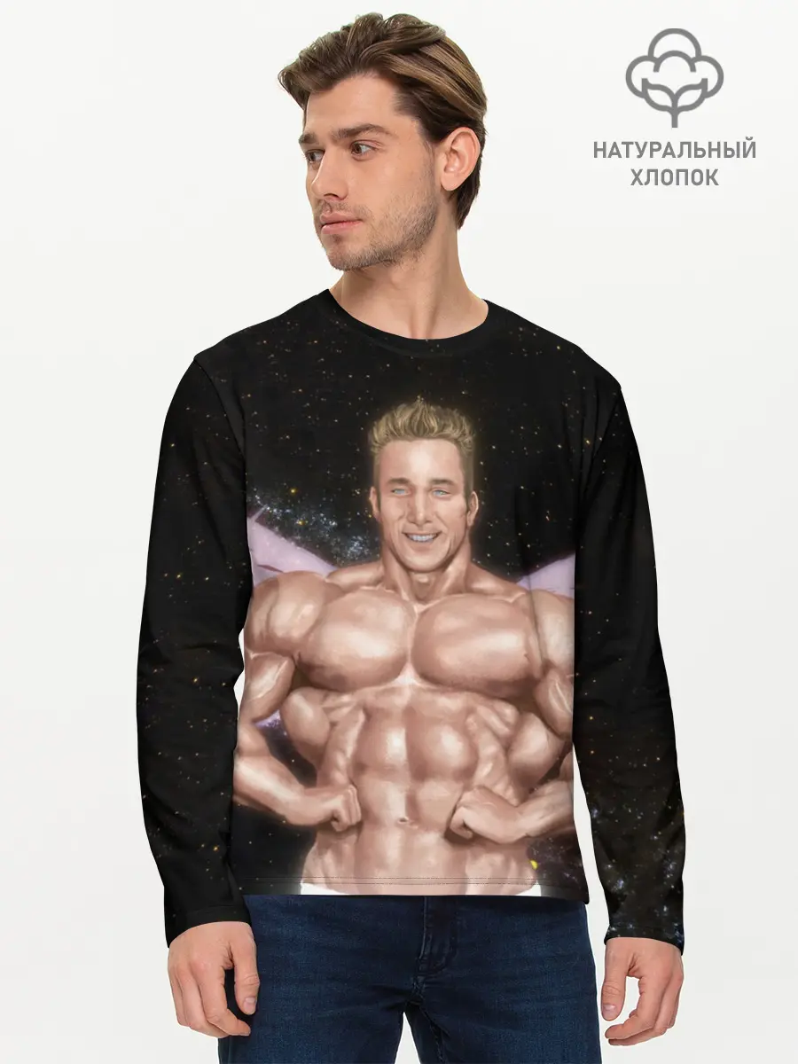 Мужской лонгслив базовый / Billy Space Aquarell (P007_P004ooo2954269, P004ooo2954269)