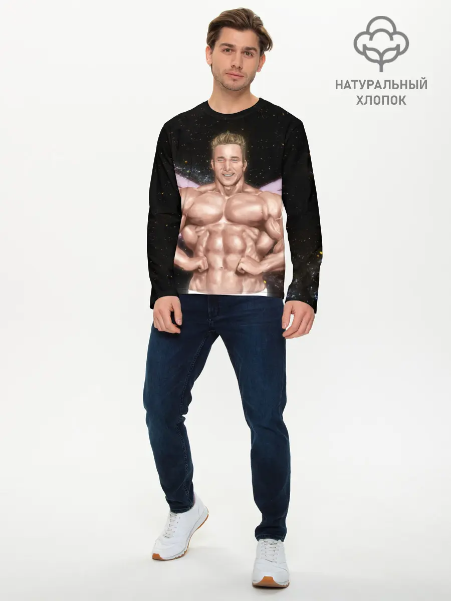 Мужской лонгслив базовый / Billy Space Aquarell (P007_P004ooo2954269, P004ooo2954269)