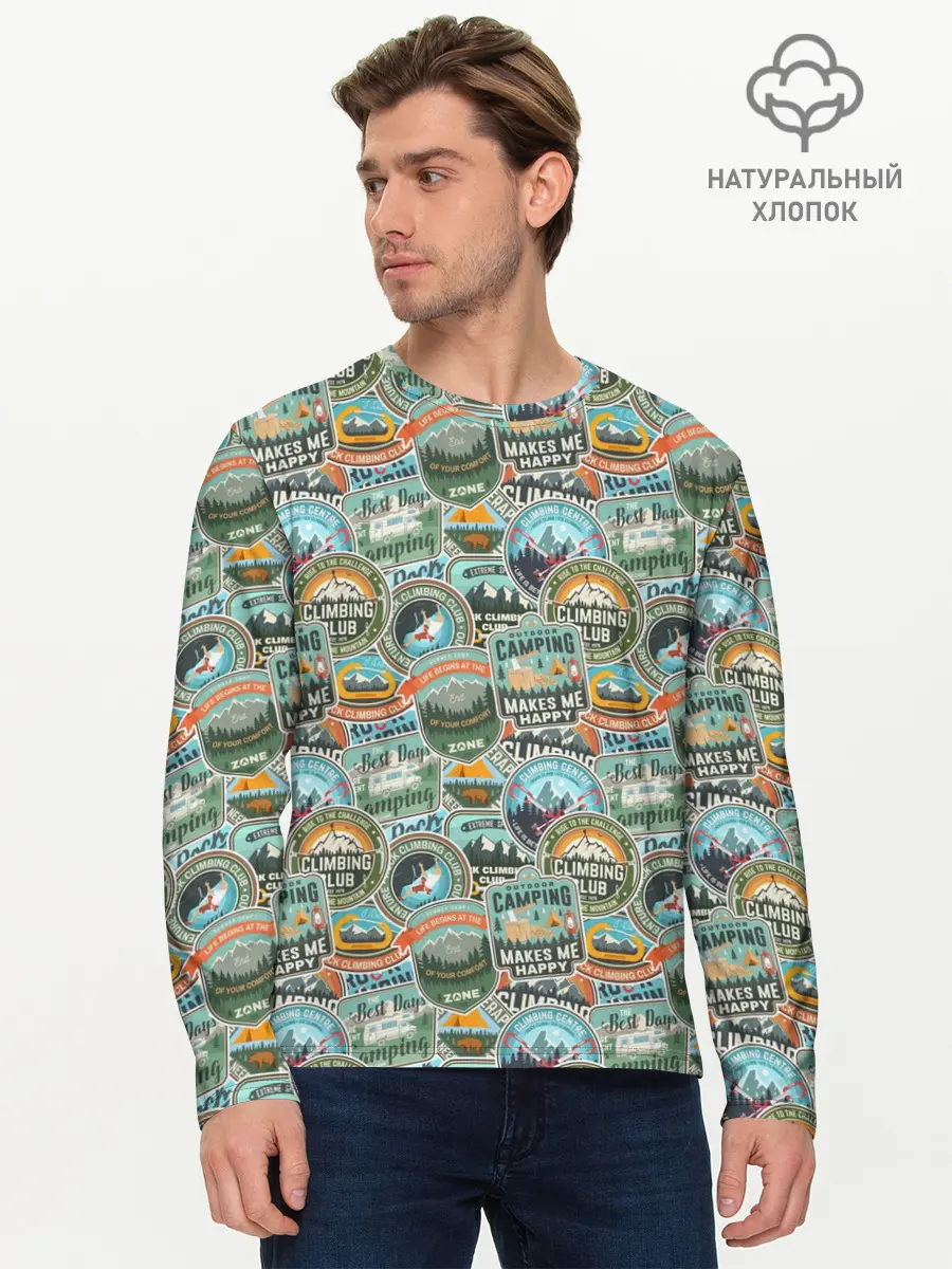 Мужской лонгслив базовый / Альпинизм (P007_P004ooo2955871, P004ooo2955871)