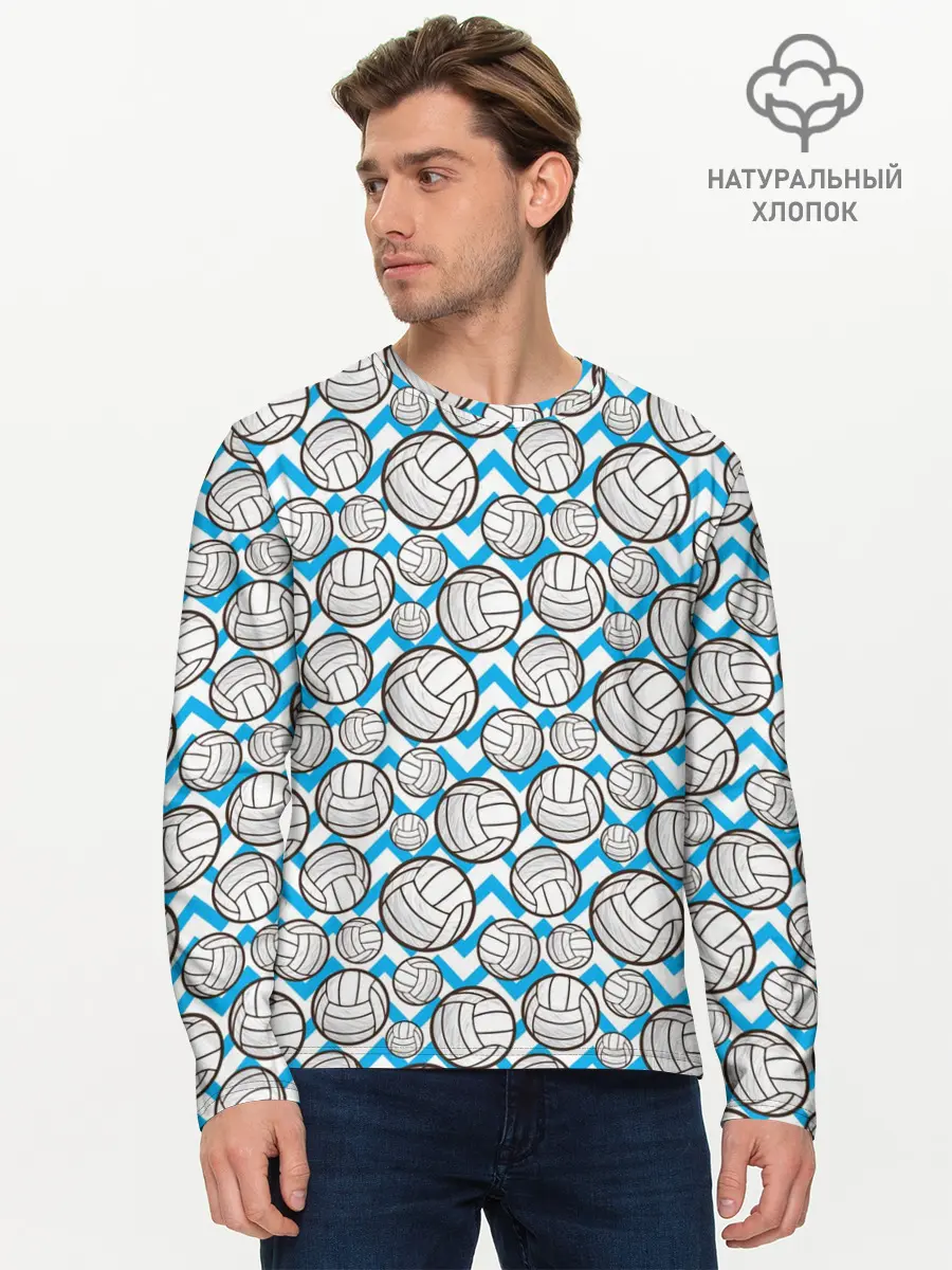 Мужской лонгслив базовый / Волейбол (P007_P004ooo2955875, P004ooo2955875)