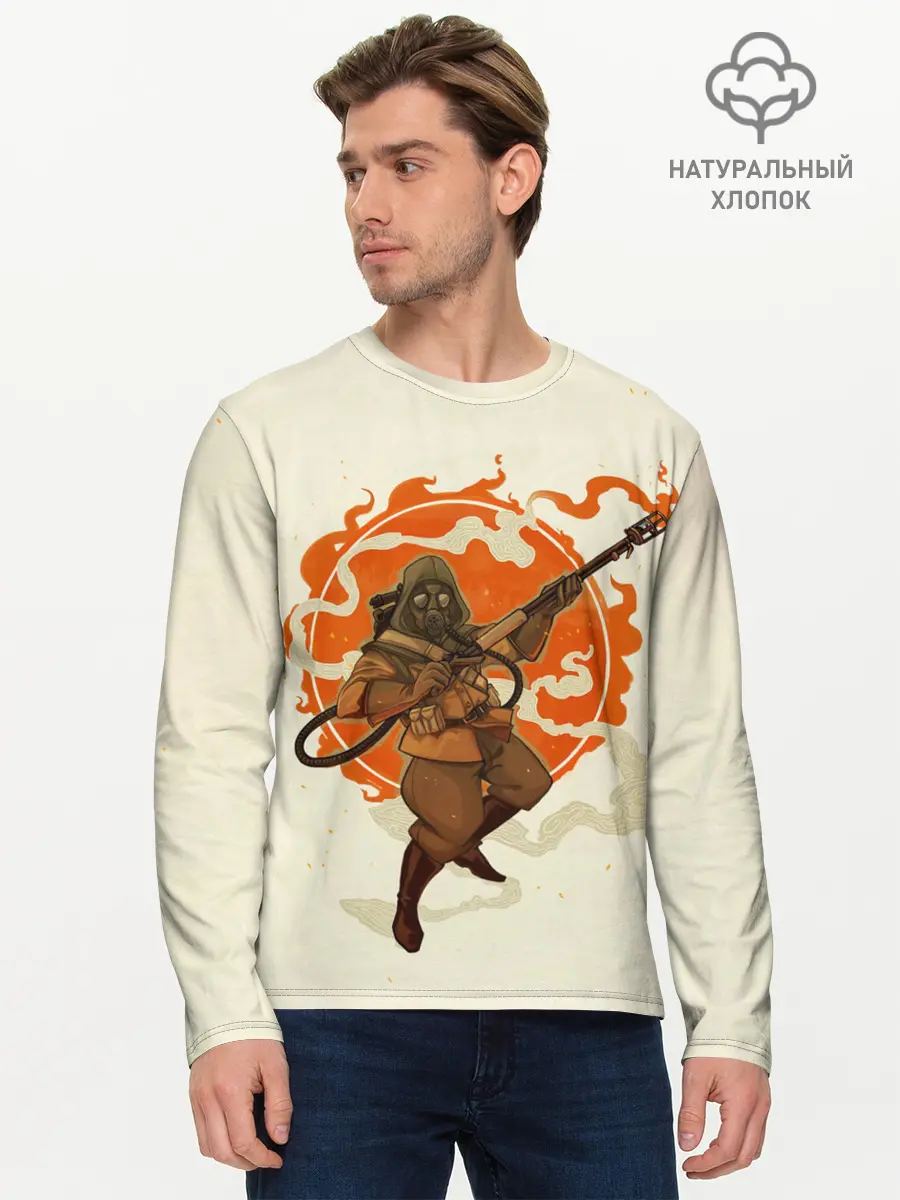 Мужской лонгслив базовый / Pyro style (P007_P004ooo2955221, P004ooo2955221)