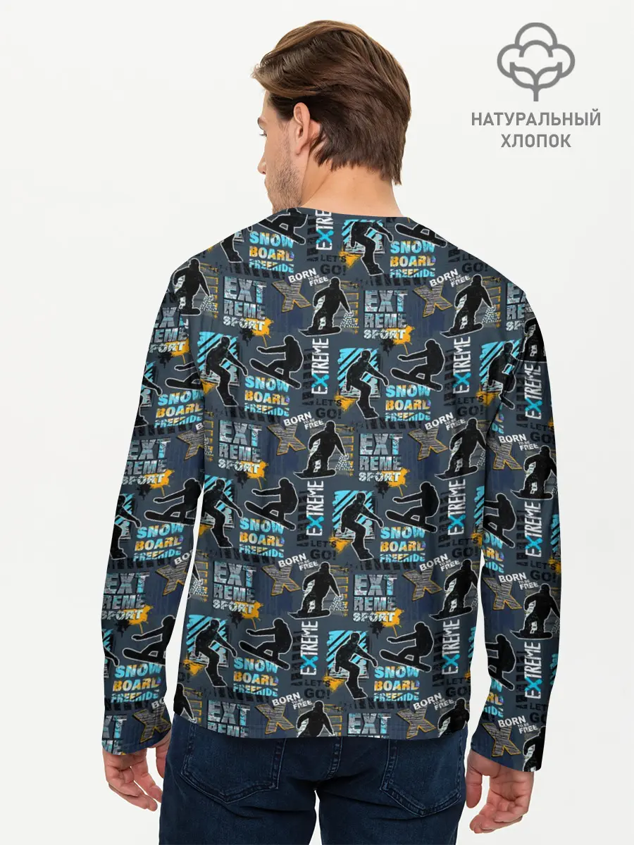 Мужской лонгслив базовый / SNOWBOARD (P007_P004ooo2955263, P004ooo2955263)