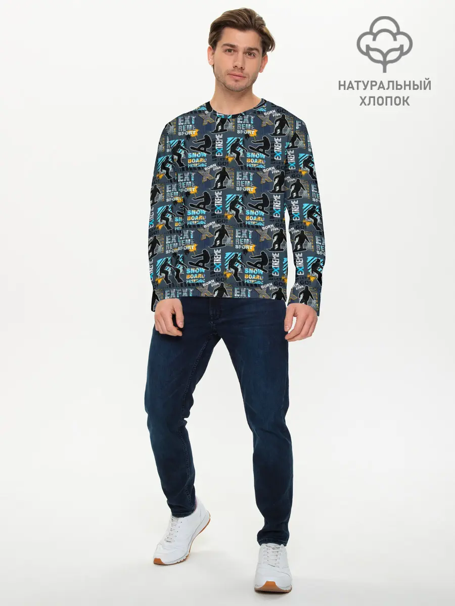 Мужской лонгслив базовый / SNOWBOARD (P007_P004ooo2955263, P004ooo2955263)