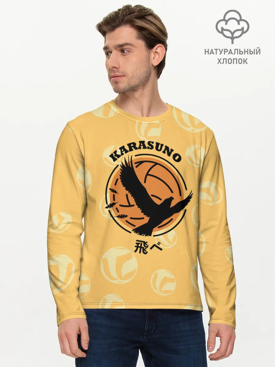 Мужской лонгслив базовый / Старшая школа Карасуно Haikyu! (P007_P004ooo2956509, P004ooo2956509)