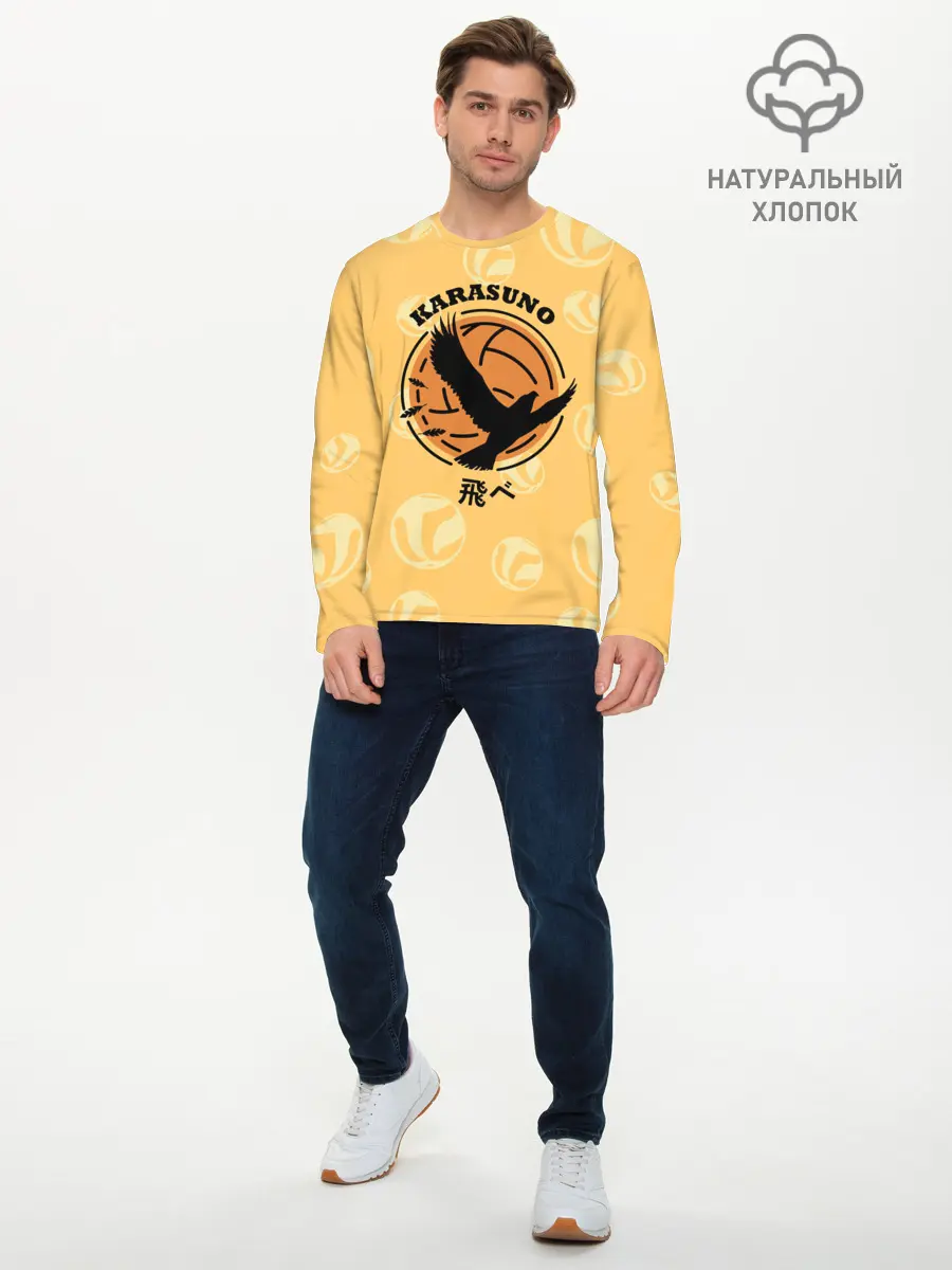 Мужской лонгслив базовый / Старшая школа Карасуно Haikyu! (P007_P004ooo2956509, P004ooo2956509)