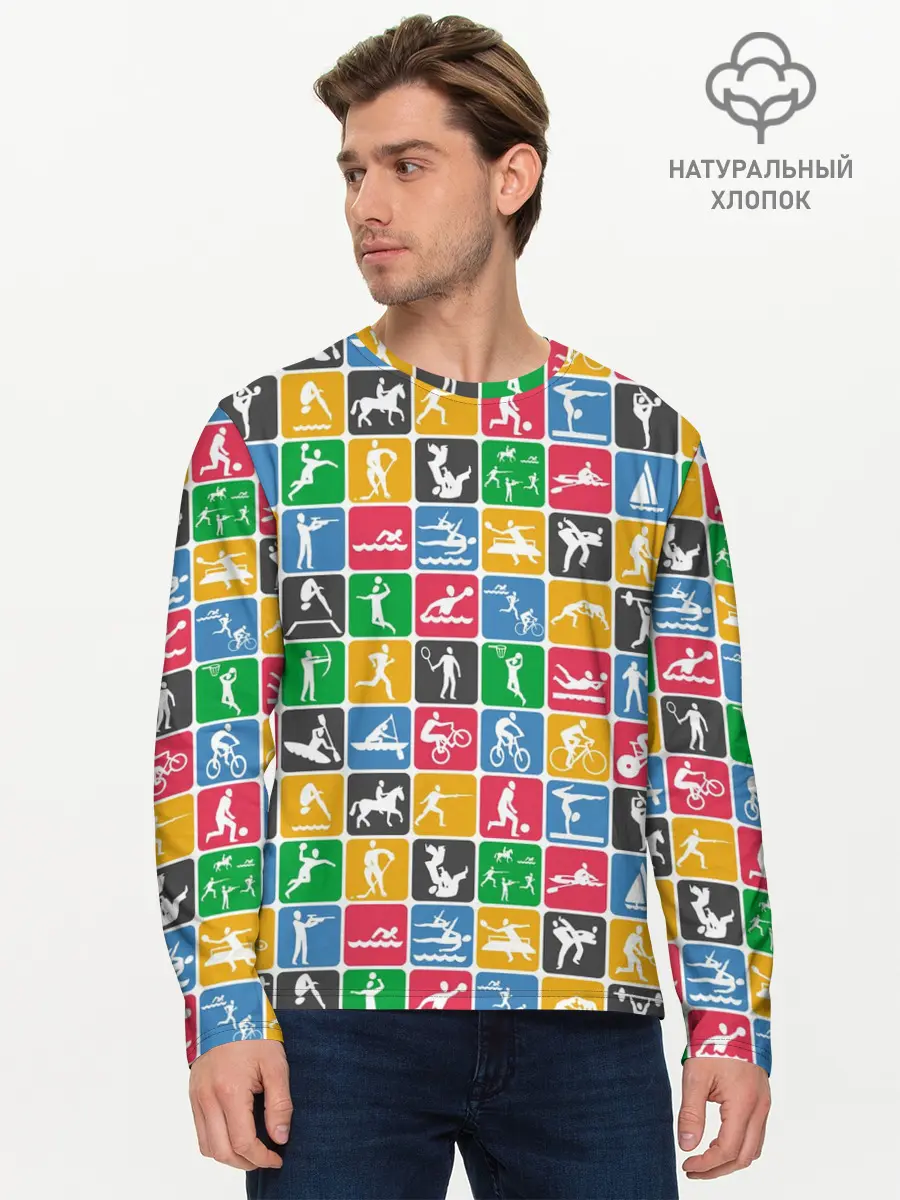 Мужской лонгслив базовый / СПОРТ (P007_P004ooo2956731, P004ooo2956731)