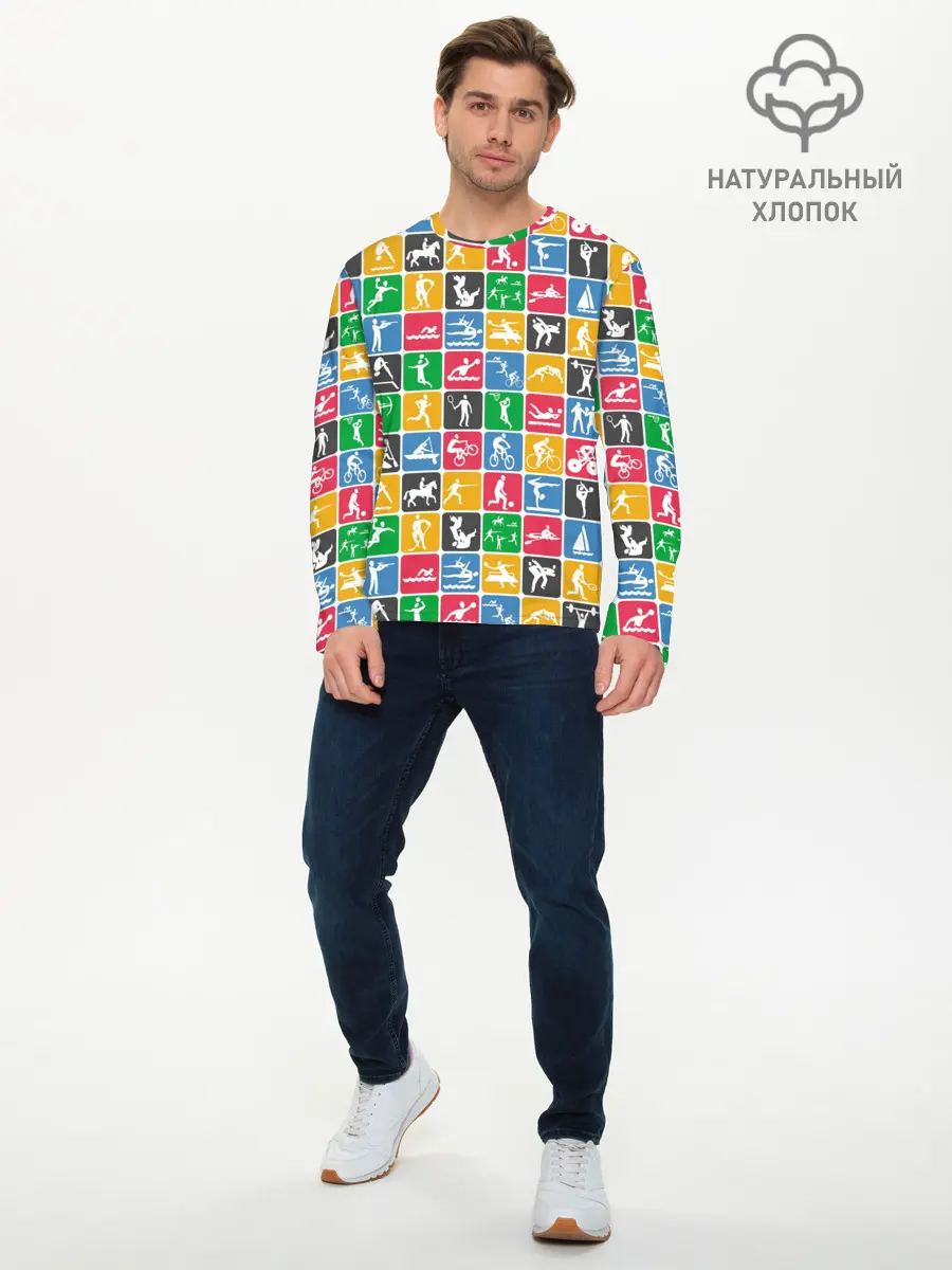 Мужской лонгслив базовый / СПОРТ (P007_P004ooo2956731, P004ooo2956731)