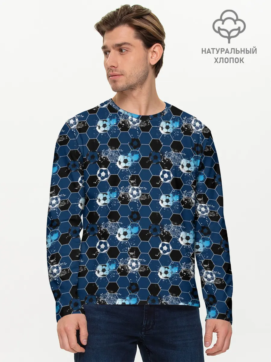 Мужской лонгслив базовый / Football (P007_P004ooo2957099, P004ooo2957099)