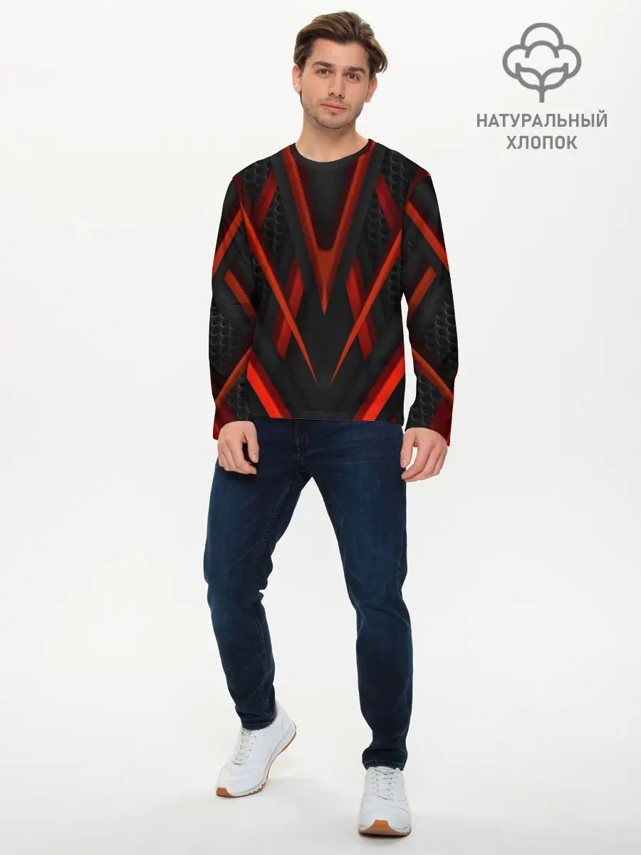 Мужской лонгслив базовый / СПОРТ ЛИНИИ 3D (P007_P004ooo2958307, P004ooo2958307)