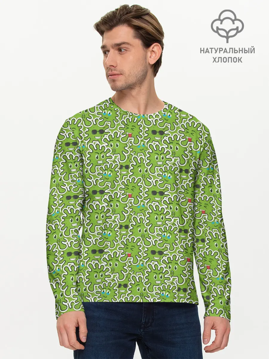 Мужской лонгслив базовый / КоронаВирус (P007_P004ooo2958915, P004ooo2958915)